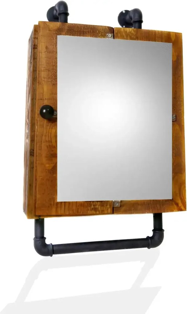 Dulap baie cu oglinda si etajera Calypso Homs, nuc-negru, 45 X 15 X 35 cm,10151