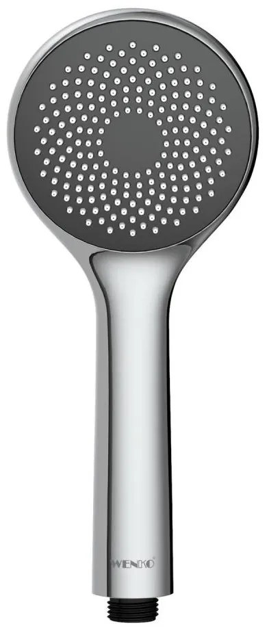 WENKO 23991100 - Cap de duș Sistem de economisire a apei, 9,5 x 9,5 cm, crom lucios/gri