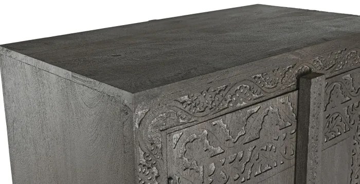 Dulap, gri, din lemn masiv sculptat, Mystic