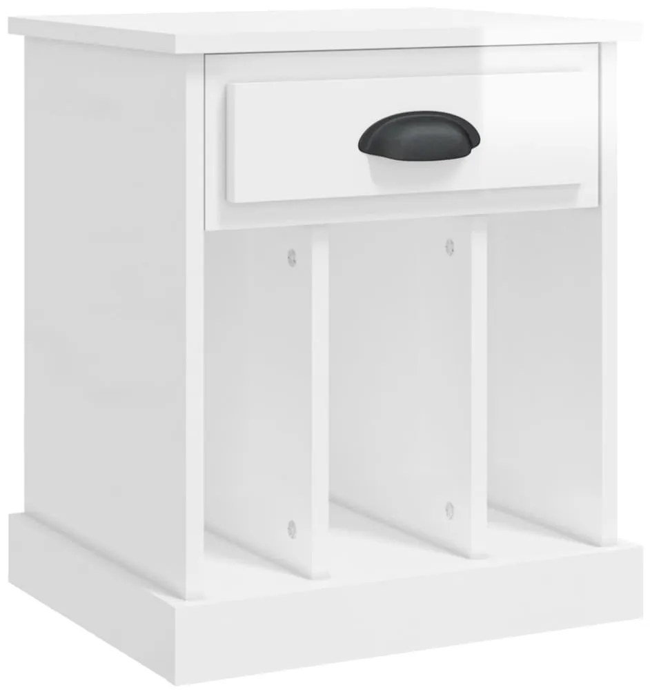 vidaXL Noptiere, alb extralucios, 43x36x50 cm