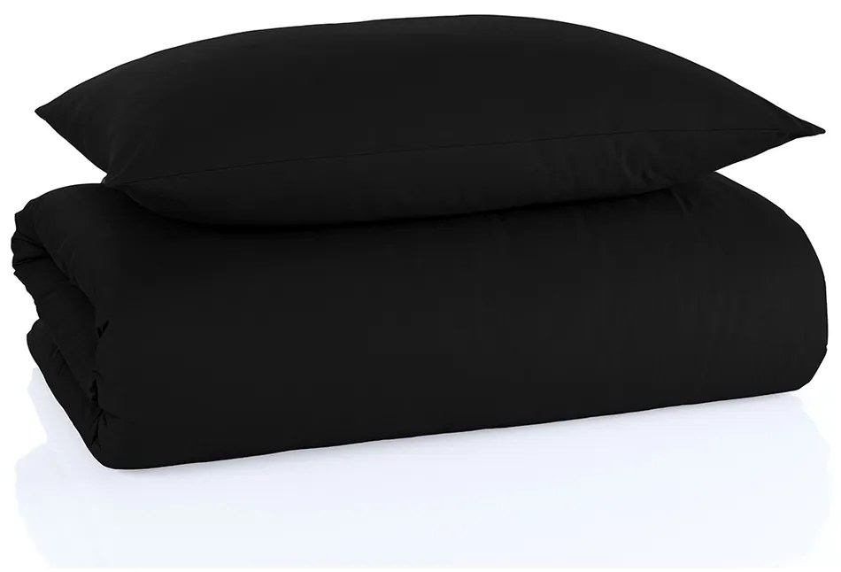 Lenjerie de pat din bumbac Color negru, 140 x 200cm, 70 x 90 cm