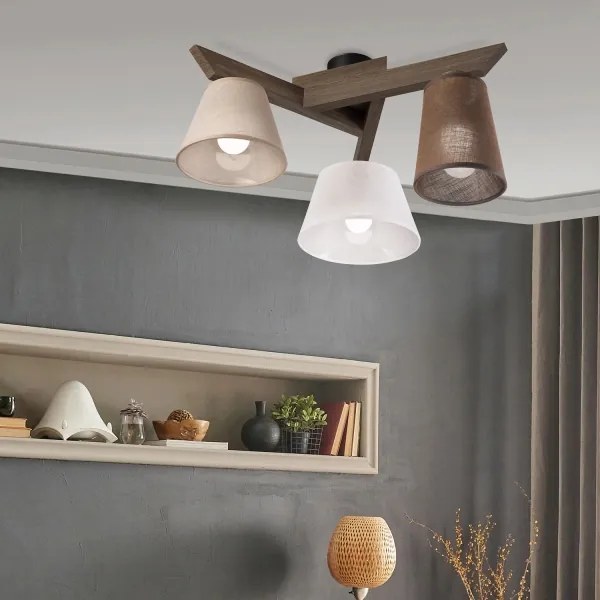 Lustră LED aplicată Brilagi ANTHONY 3xE14/40W/230V stejar nuc