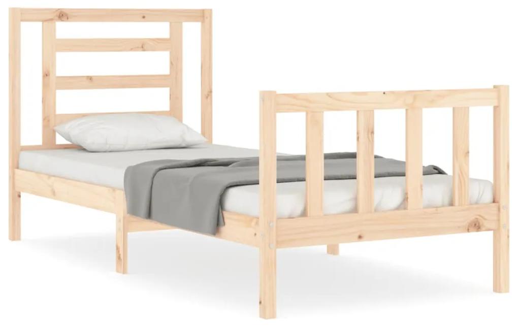 3192846 vidaXL Cadru de pat cu tăblie single, lemn masiv