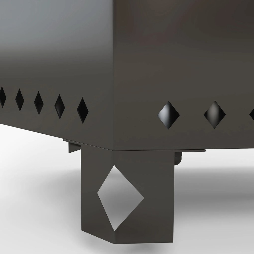 Outsunny Focar Focar Tăcere, inclusiv cu croșetă, 45 x 38,8 x 46,5 cm, Argintiu + Negru | Aosom Romania