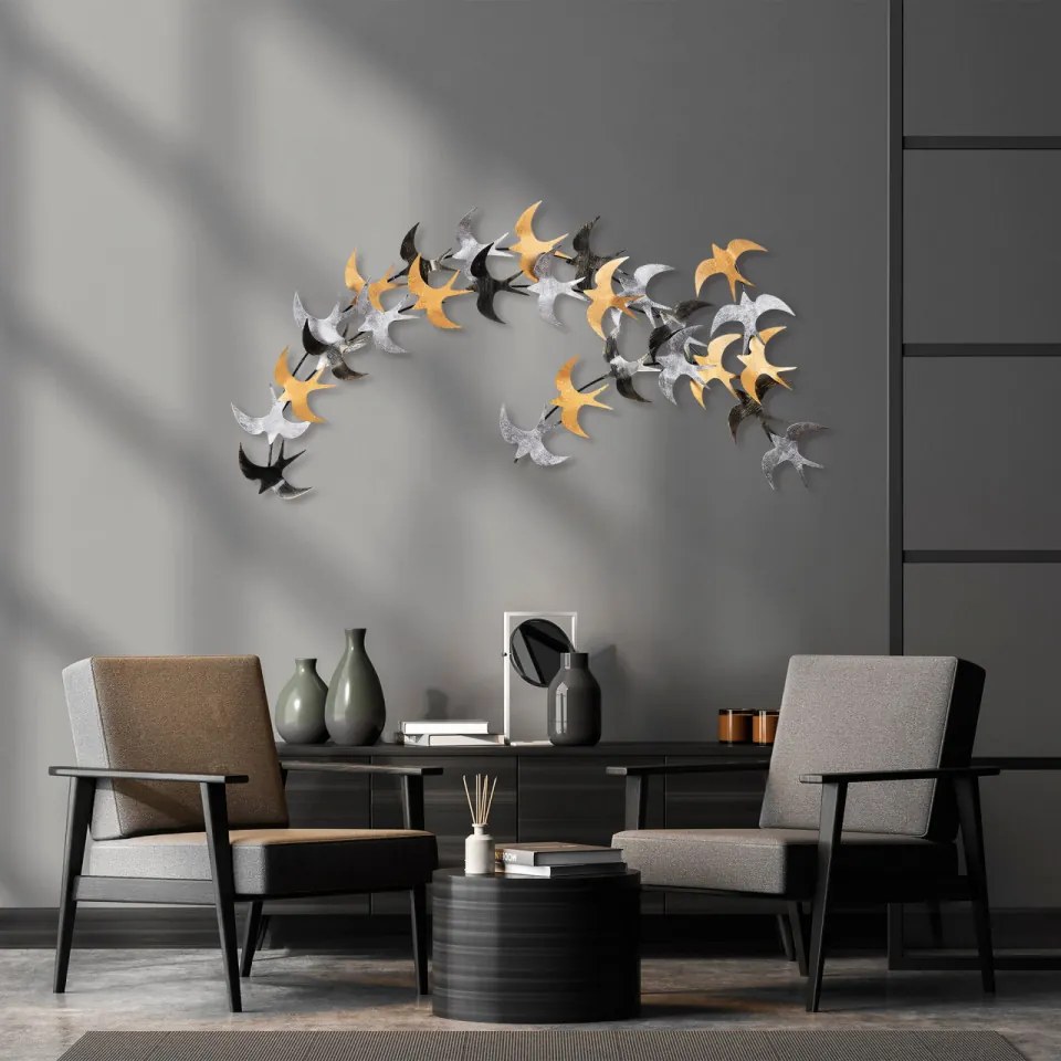 Accesoriu Decorativ de Perete Kirlangiç, Metal