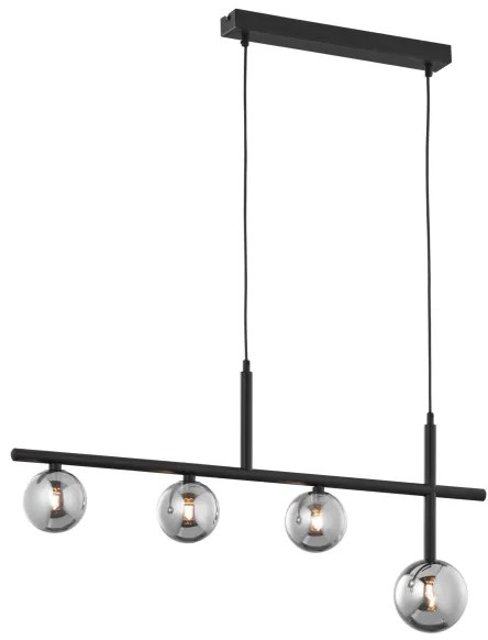 Jupiter 1908 - Lustru suspendat pe cablu NEPTUN 4xG9/14W/230V negru/gri fumuriu