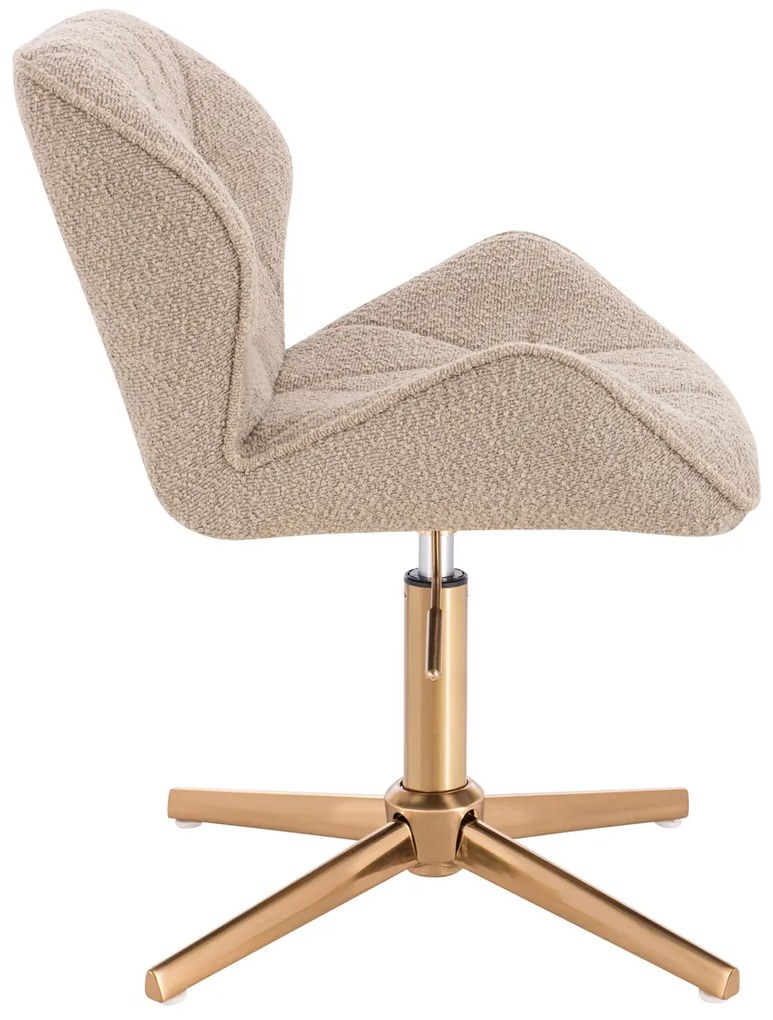HR111CROSS Scaun Latte Boucle cu Bază Aurie