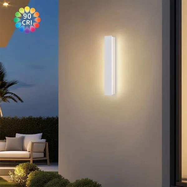 BRILAGI - Aplica LED de exterior LINEAR, 8W, 230V, 3000K, IP65, 30 cm, alb, CRI 90