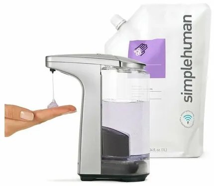 Dozator de săpun Simplehuman fără atingere 237 ml, nichel mat