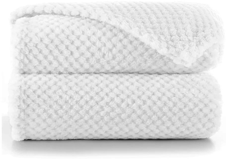 Pătură din microfibră DecoKing Henry, 150 x 200 cm, alb