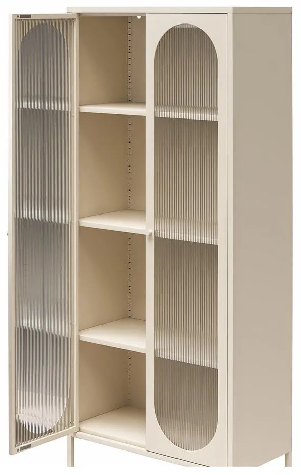 Vitrină crem din metal 80x186x40 cm Luna – Støraa