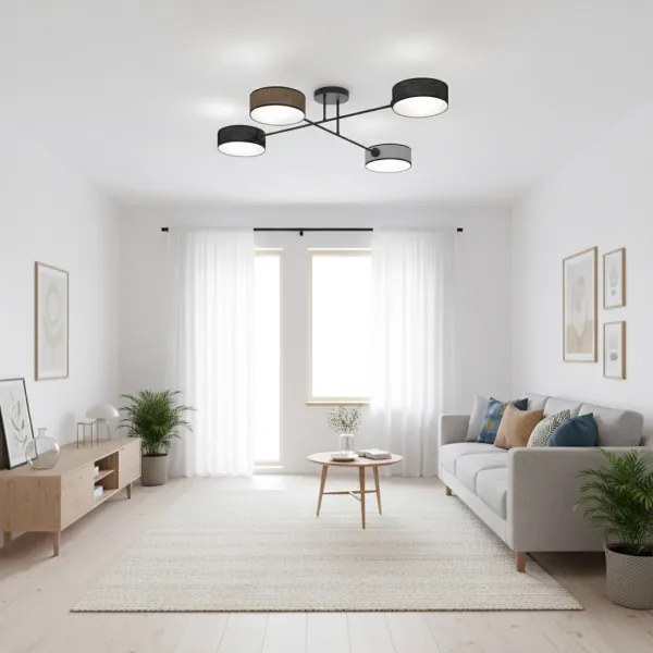 Lustră aplicată MAGA 4xE14/10W/230V negru/maro/gri