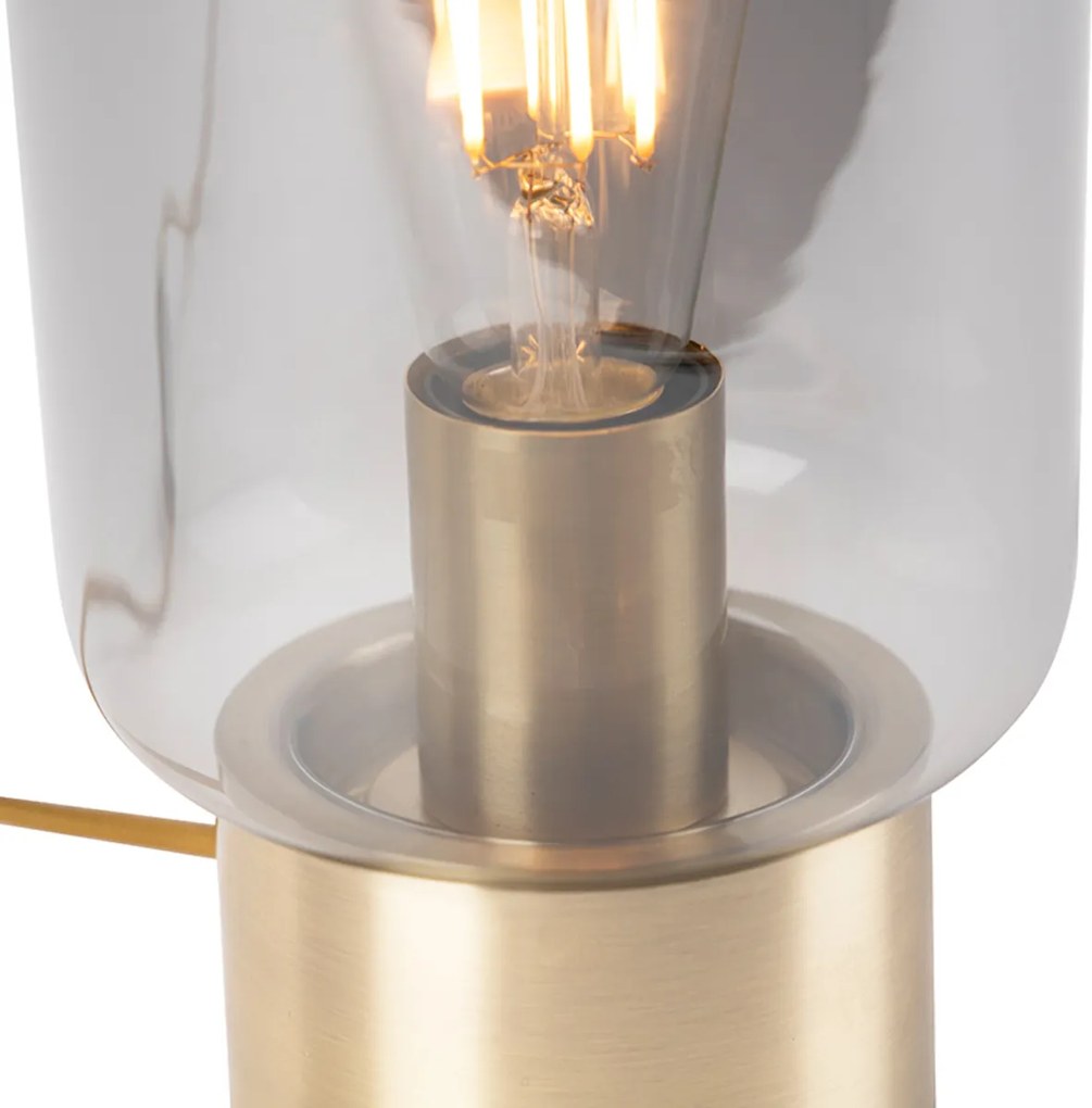 Lampă de masă de design din alamă cu sticlă fumurie - Bliss Cute