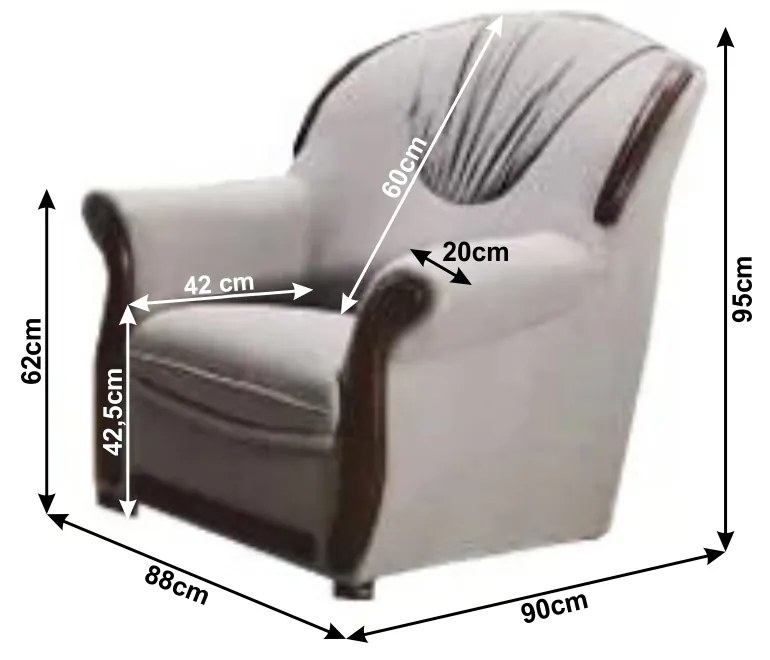 Zondo Set canapea fotoliu Merione (gri). 808315