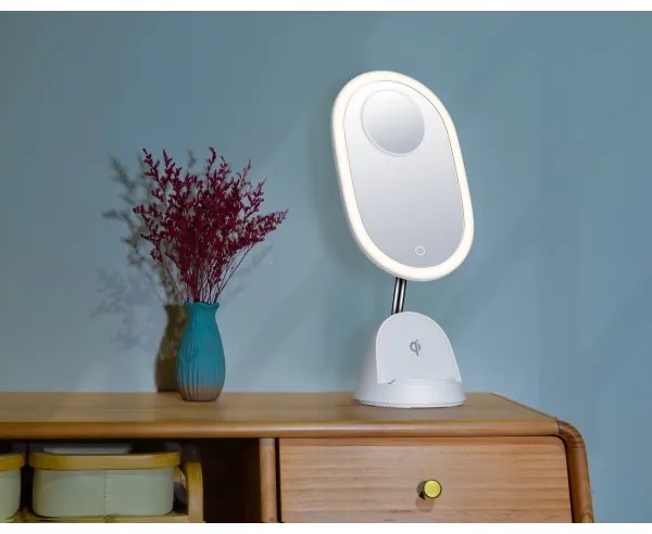 Immax 08970L - Oglindă LED reglabilă cu încărcare wireless LED/18W/230V