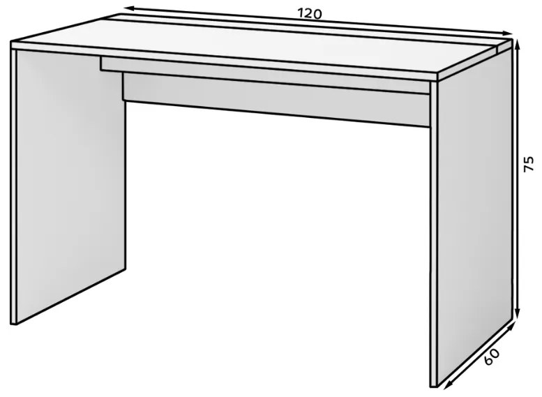 Birou NEVY 120x60 cm, negru