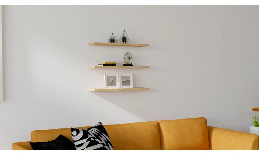 Rafturi cu aspect de lemn de stejar 3 buc. Boss - Kalune Design