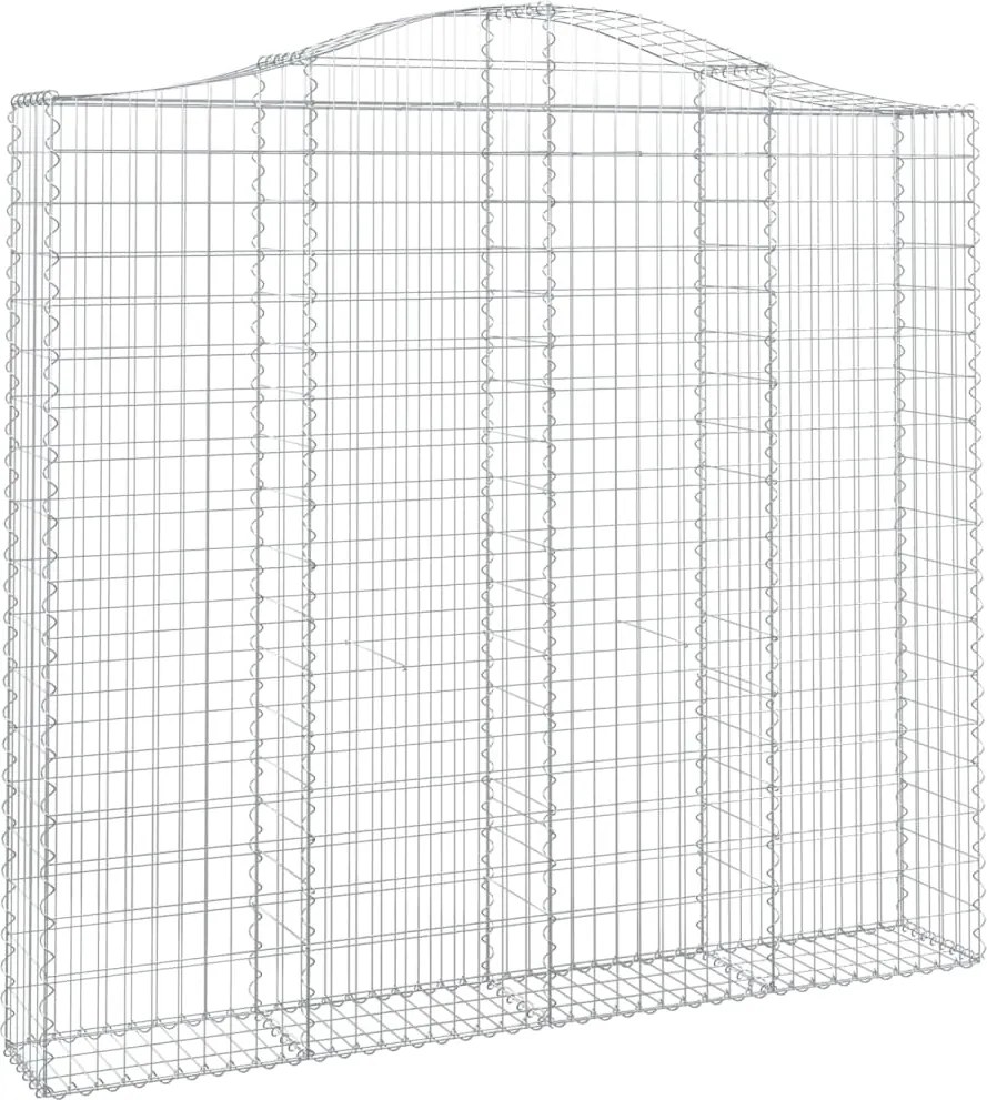 vidaXL Coș gabion arcuit, 200x30x180/200cm, fier galvanizat