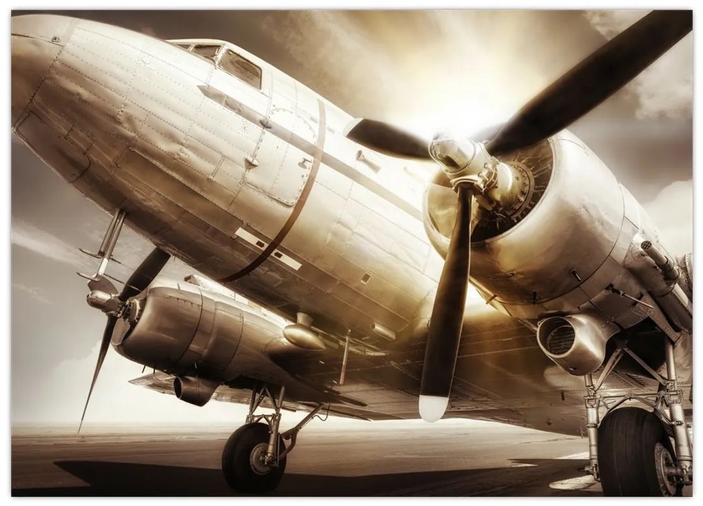 Tablou pe sticlă - Avion (70x50 cm)