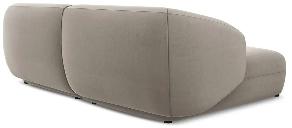 Colțar bej cu tapițerie din catifea (cu colț pe partea stângă) Moana – Makamii