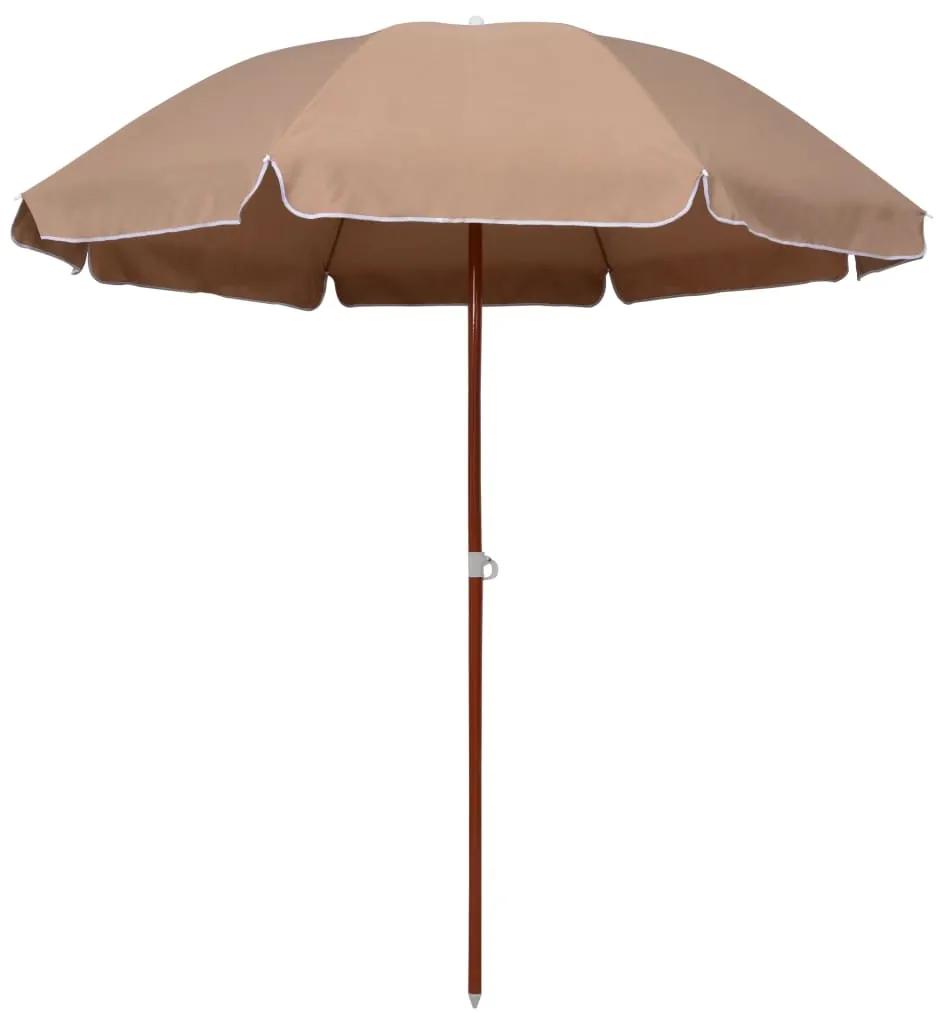 vidaXL Umbrelă de soare cu stâlp din oțel, gri taupe, 240 cm