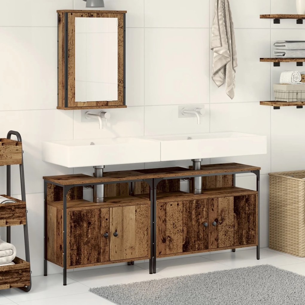 vidaXL Unități de vanitate pentru baie cu ușă Maro 80 x 30 x 60 cm