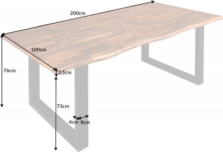 Masa design industrial Genesis 200cm salcam maro
