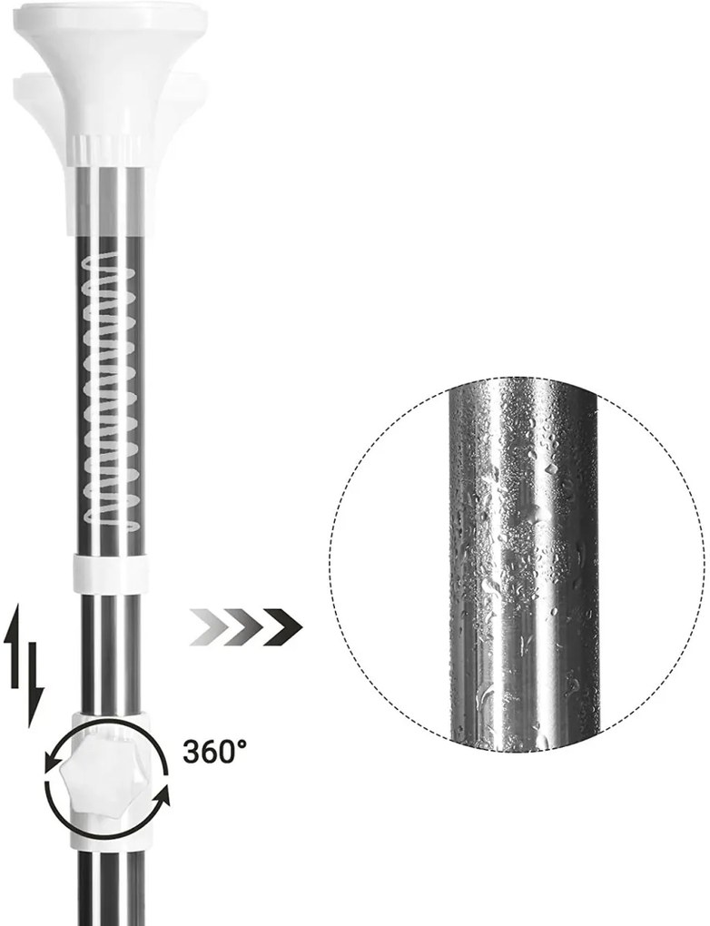 Raft telescopic baie cu suport pentru prosoape BLAKO, alb