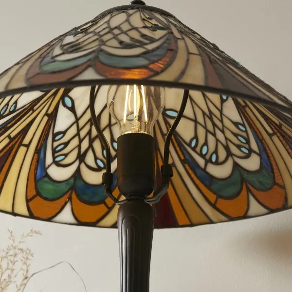 Endon 112185 - Lampă de masă Tiffany HECTOR 1xE27/10W/230V Ø 40 cm