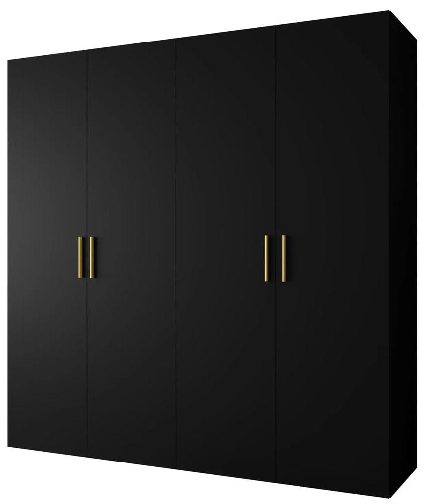 Dulap de haine 200 cm Borry 1 (Negru + Auriu). 1125774