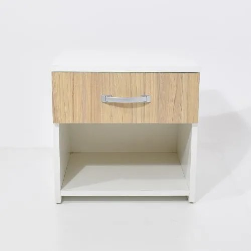 Noptiera haaus Leco, 1 Sertar, Alb/Ulm 40 x 35 x 40 cm