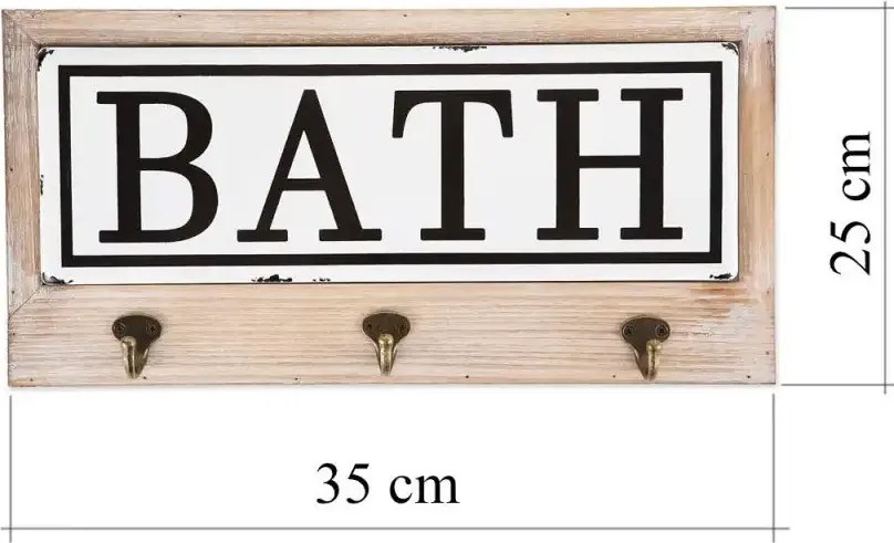 Cuier pentru prosoape cu 3 agatatori Bath Homs 35 x 25 cm, maro rustik