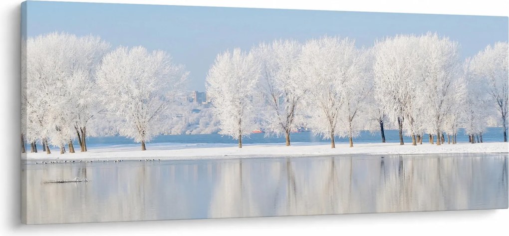 Tablou cu peisaj de iarnă (120x50 cm)