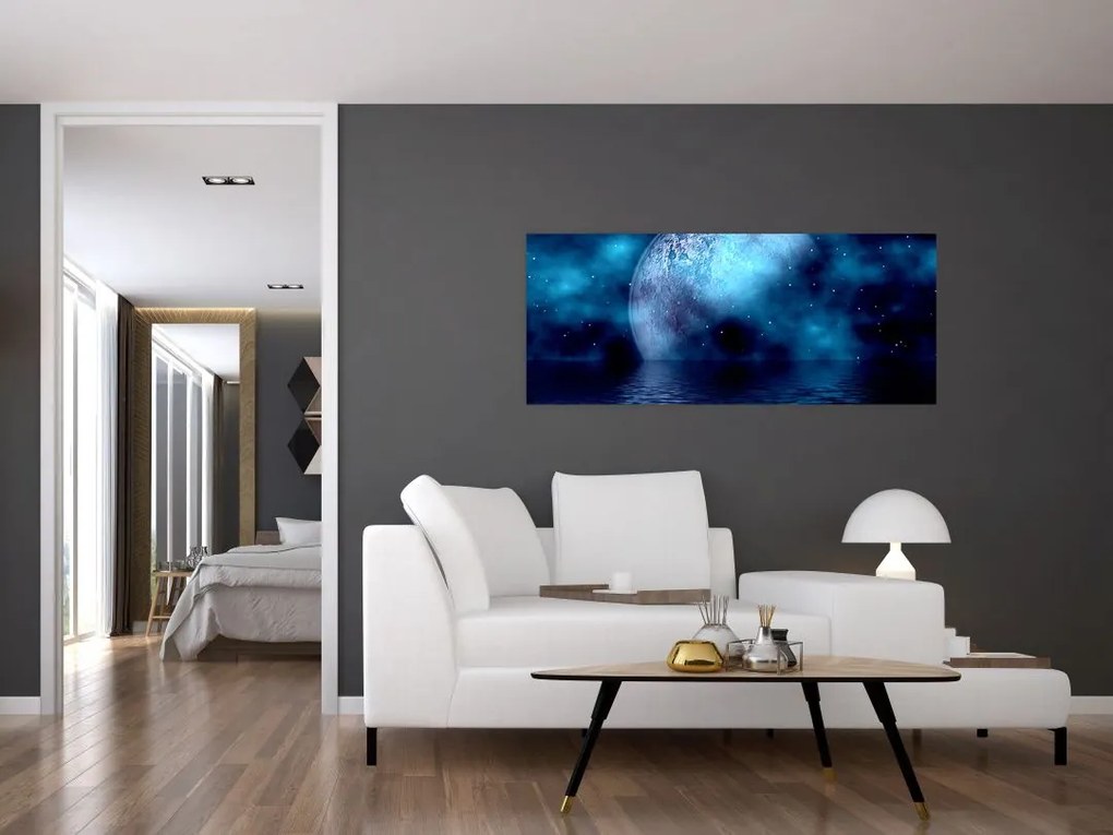 Tablou Luna deasupra mării (120x50 cm)