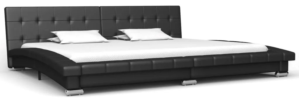 280621 vidaXL Cadru de pat, negru, 200 x 180 cm, piele artificială