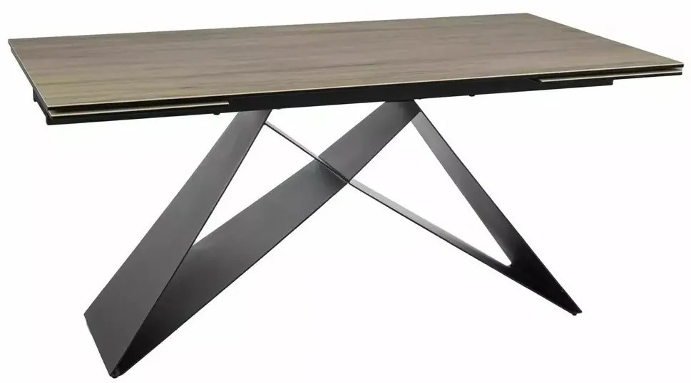 Masa extensibila Westin Ceramic SABBIA maro deschis/negru mat L160-240 cm