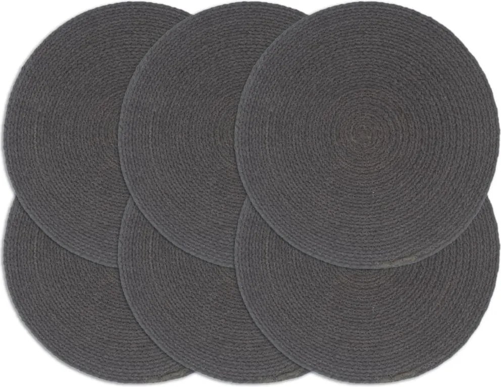 vidaXL Naproane, 6 buc., gri închis, 38 cm, bumbac, rotund