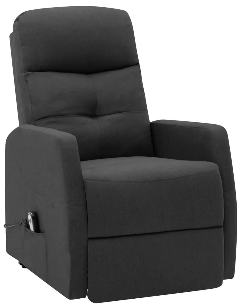 321333 vidaXL Fotoliu rabatabil cu ridicare pe verticală, gri închis, textil