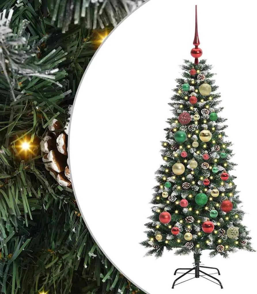 vidaXL Brad de Crăciun artificial Verde 120 cm PVC și Plastic și Oțel