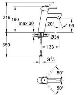 Grohe Concetto baterie lavoar stativ StarLight Chrome 23451001