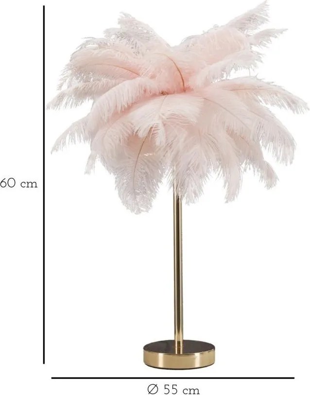 Veioză roz-aurie (înălțime 55 cm) Palm Pink – Mauro Ferretti