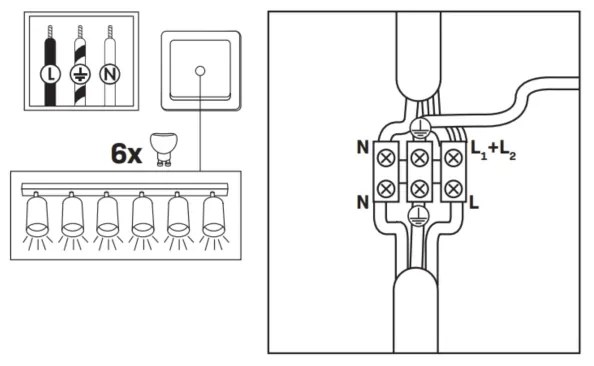 Spot pentru baie TURYN 6xGU10/10W/230V IP44 negru