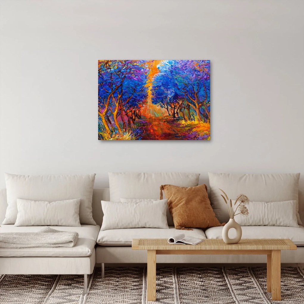 Tablou - Coroane de copac de toamnă, impresionism modern (70x50 cm)