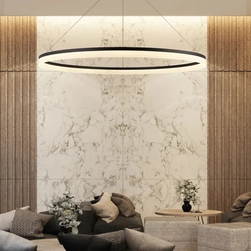 Lustra LED XXL circulara casa scarii Ara 150cm, Black