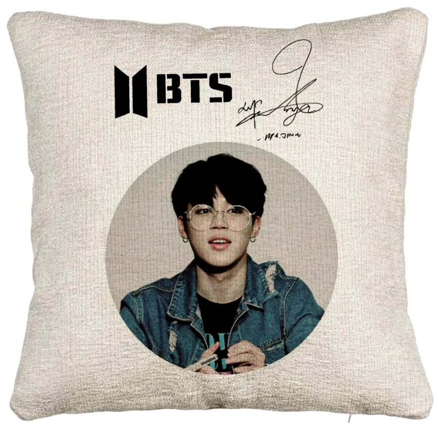 Perna Decorativa Canapea BTS Jimin, 40x40 cm, Cu fermoar