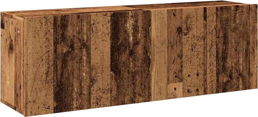 vidaXL Comodă TV de perete, 2 buc. lemn vechi, 60x30x41 cm