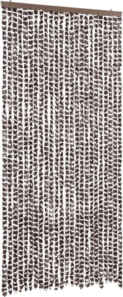 vidaXL Perdea pentru insecte, maro și alb, 100 x 220 cm, chenille