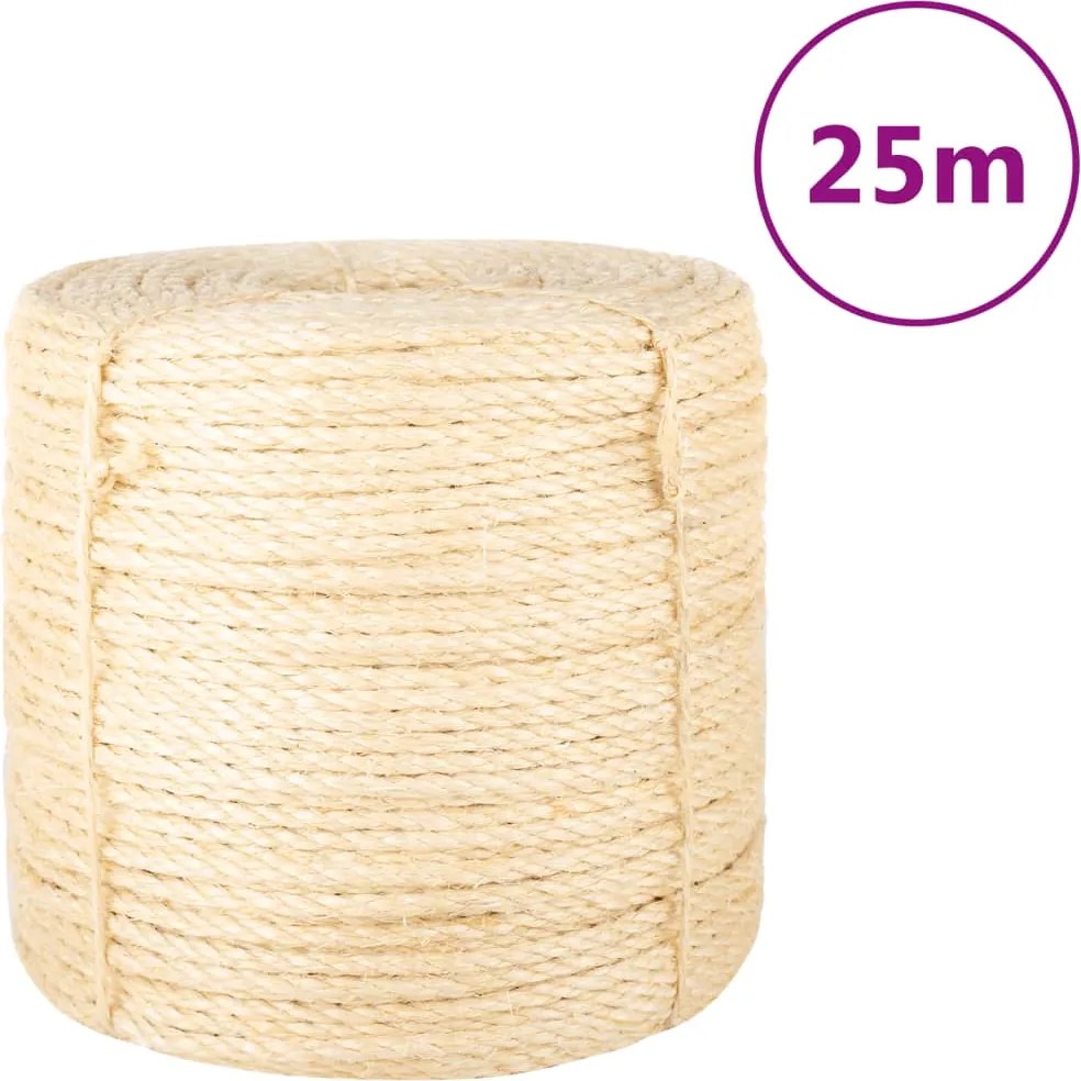 vidaXL Frânghie, 25 m, sisal 100%, 6 mm