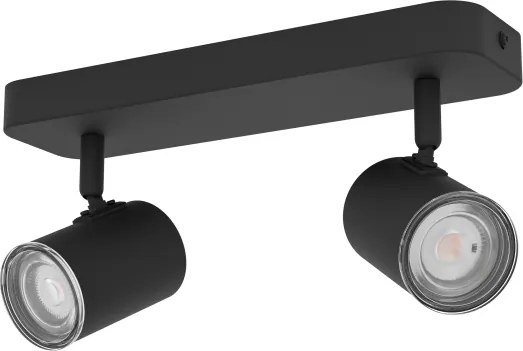 Eglo 300579 - Spot de baie CONSUMA, 2 x GU10, 5 W, 230 V, IP44, negru