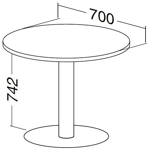 Masa de intalnire ProOffice, diametru 70 cm, fag